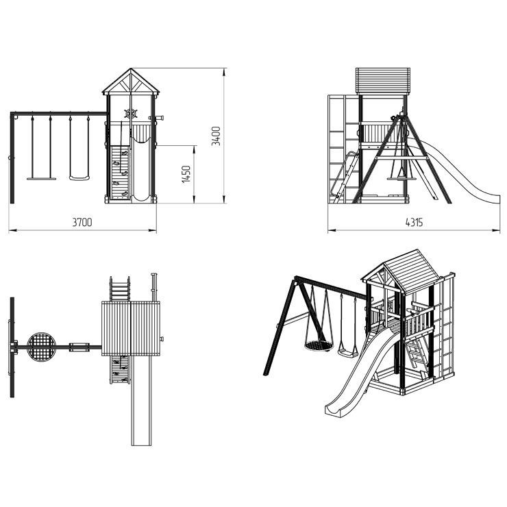 Детский игровой комплекс Perfetto Sport Sanremo (качели овал)