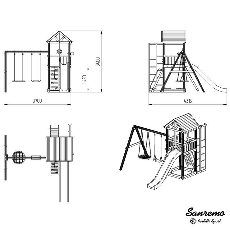 Детский игровой комплекс Perfetto Sport Sanremo (качели шина)