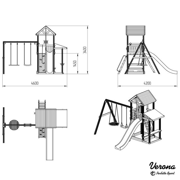 Детский игровой комплекс Perfetto Sport Verona (качели овал)