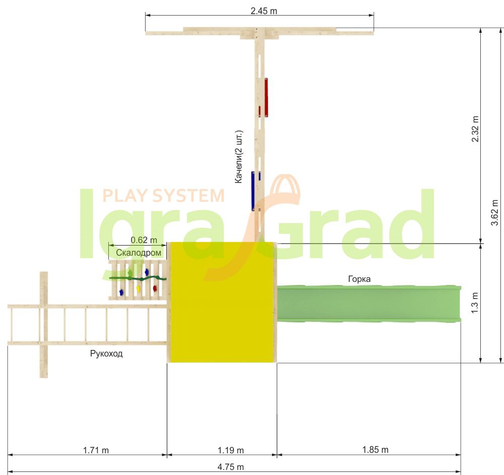 Детская игровая площадка IgraGrad Крафтик с рукоходом