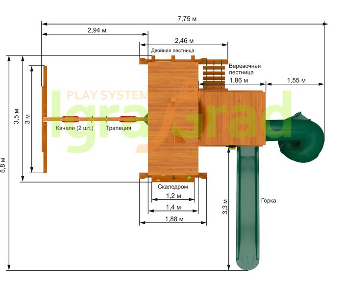 Детская игровая площадка Igragrad Крепость Фани Deluxe 3
