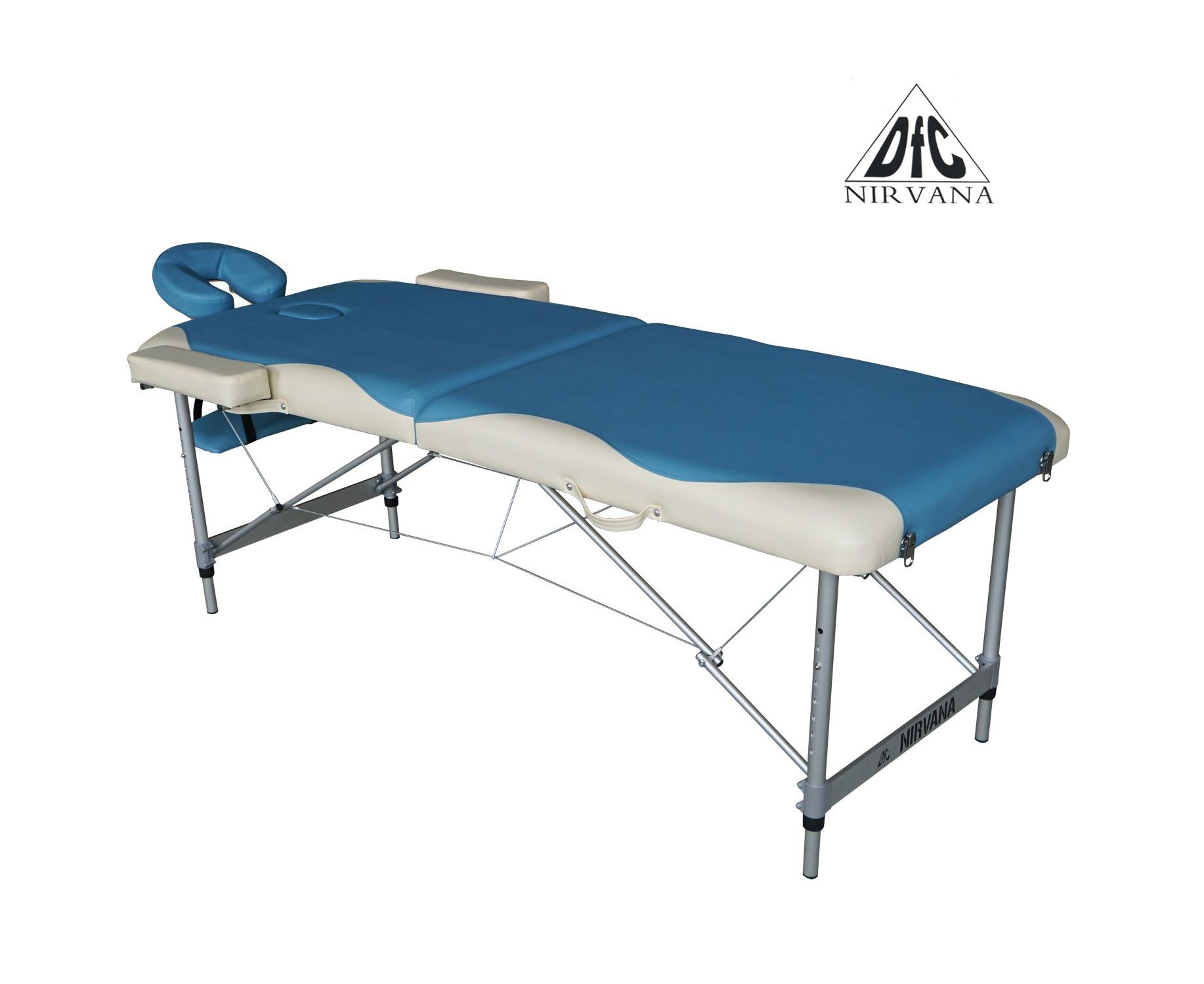 Массажный стол DFC NIRVANA Elegant DELUXE цвет голубой и бежевым