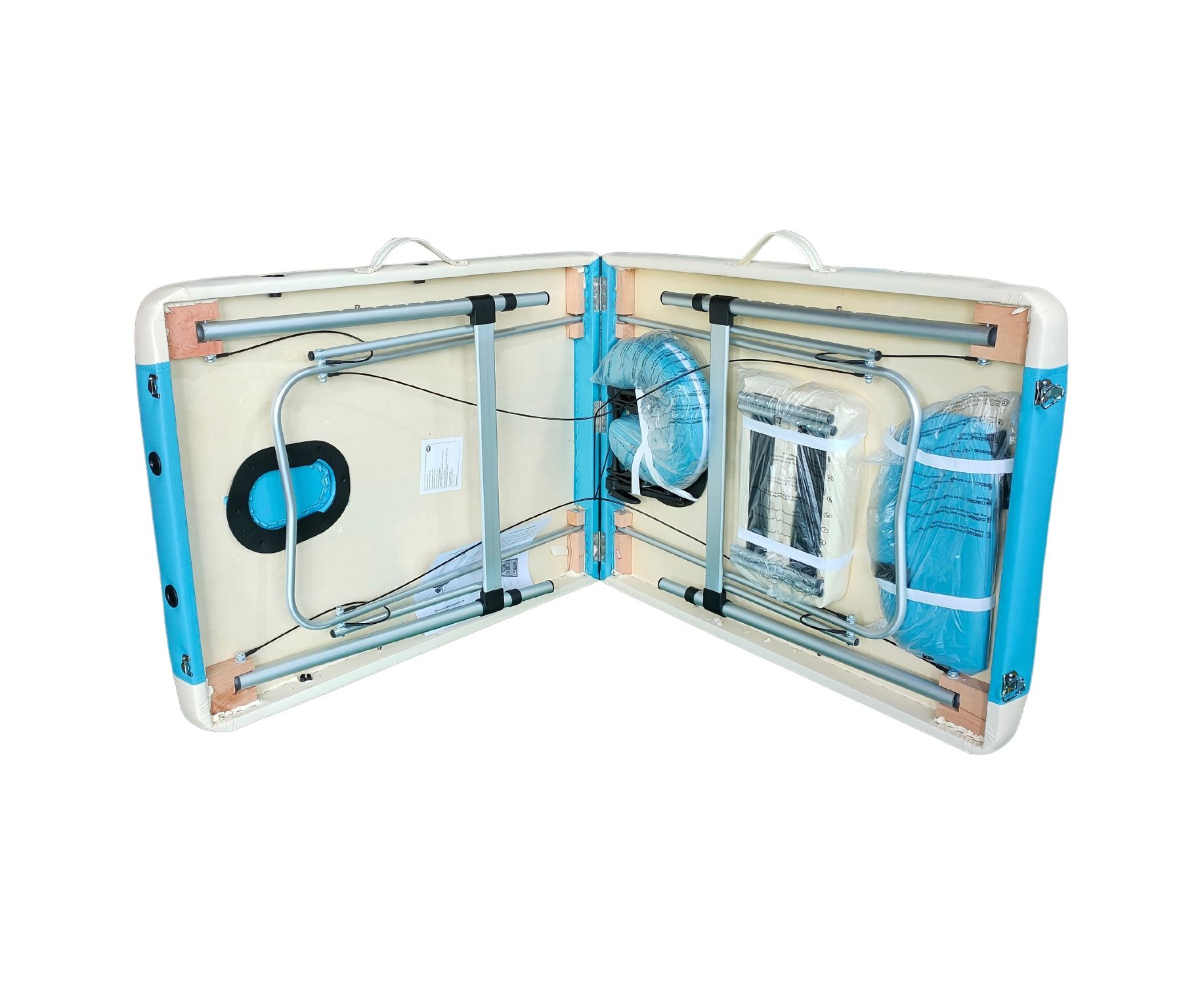 Массажный стол DFC NIRVANA Elegant DELUXE цвет голубой с бежевым