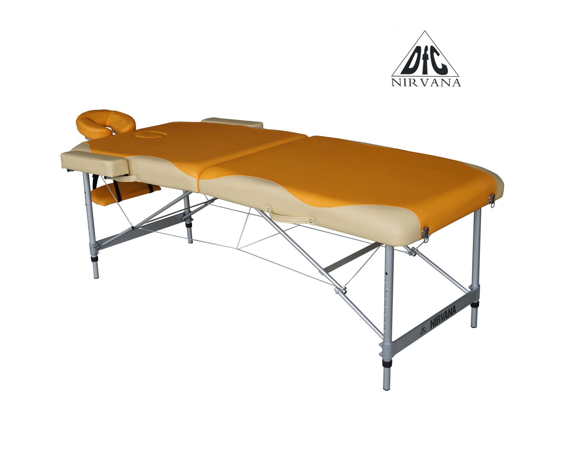 Массажный стол DFC NIRVANA Elegant PREMIUM цвет оранжевый и бежевый