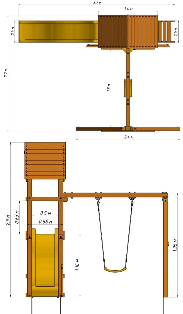 Детская деревянная площадка MoyDvor Ковбой