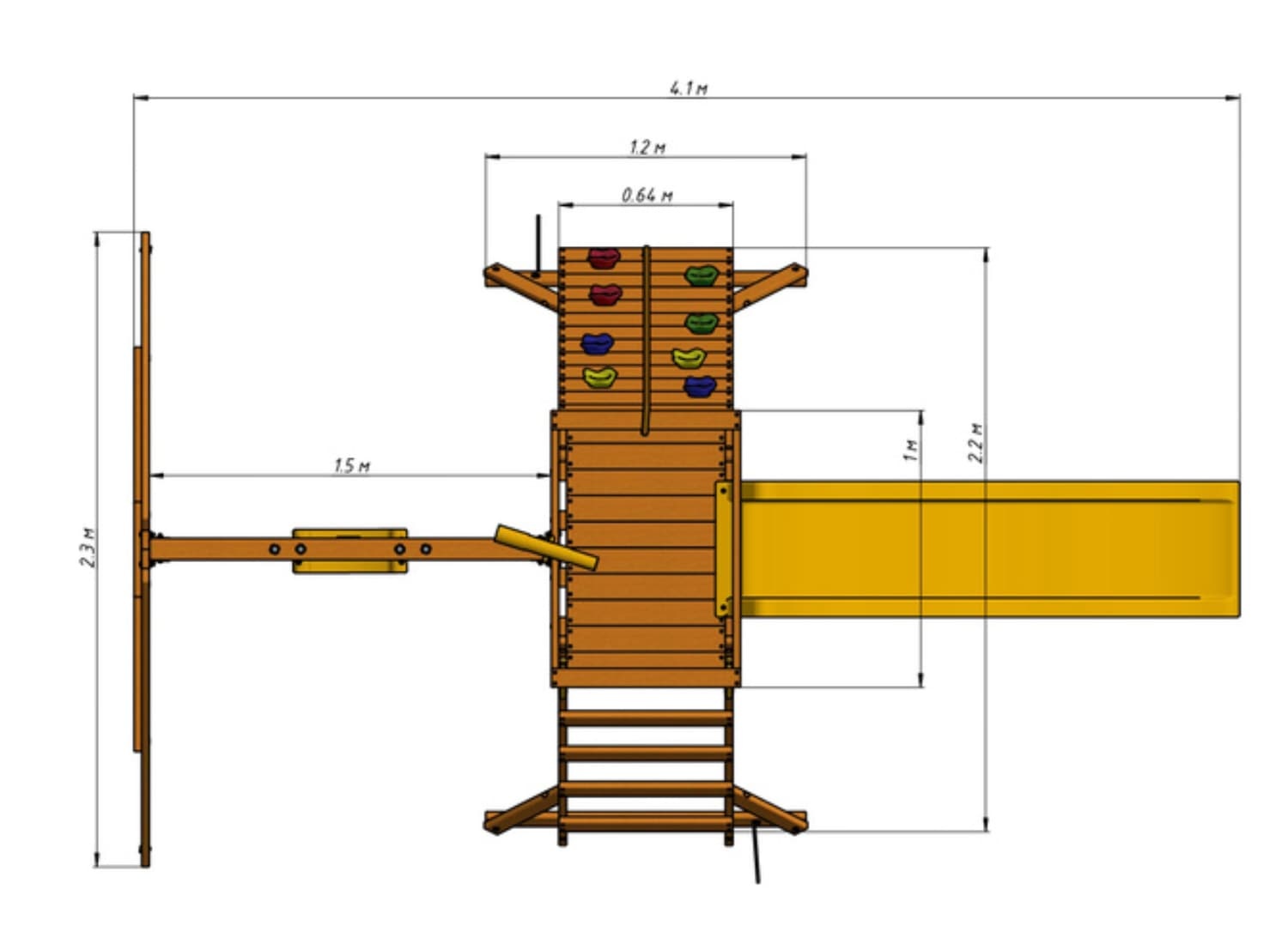 Детская деревянная площадка MoyDvor SUNRAY