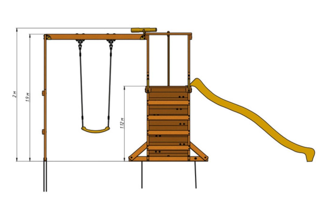 Детская деревянная площадка MoyDvor SUNRAY