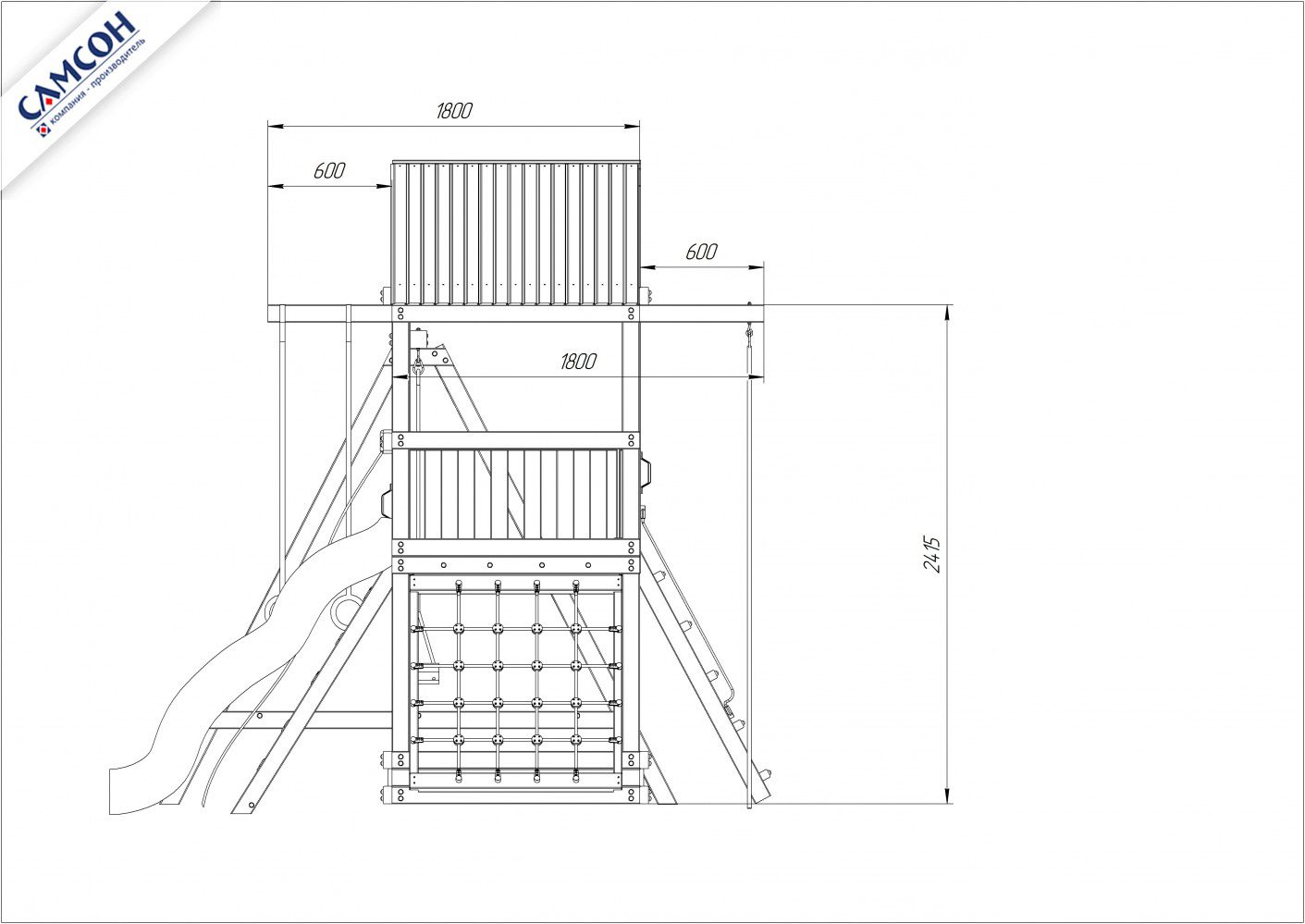 Опция - подвес с кольцами и канатом Сибирика ТВИКС