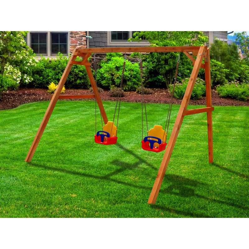 Детские уличные качели Можга с 2-мя качелями со спинкой