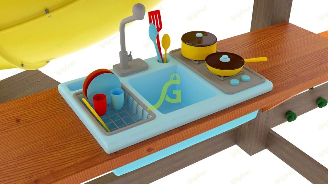 Детская игровая площадка для дачи Igragrad Панда Фани с балконом и трубой