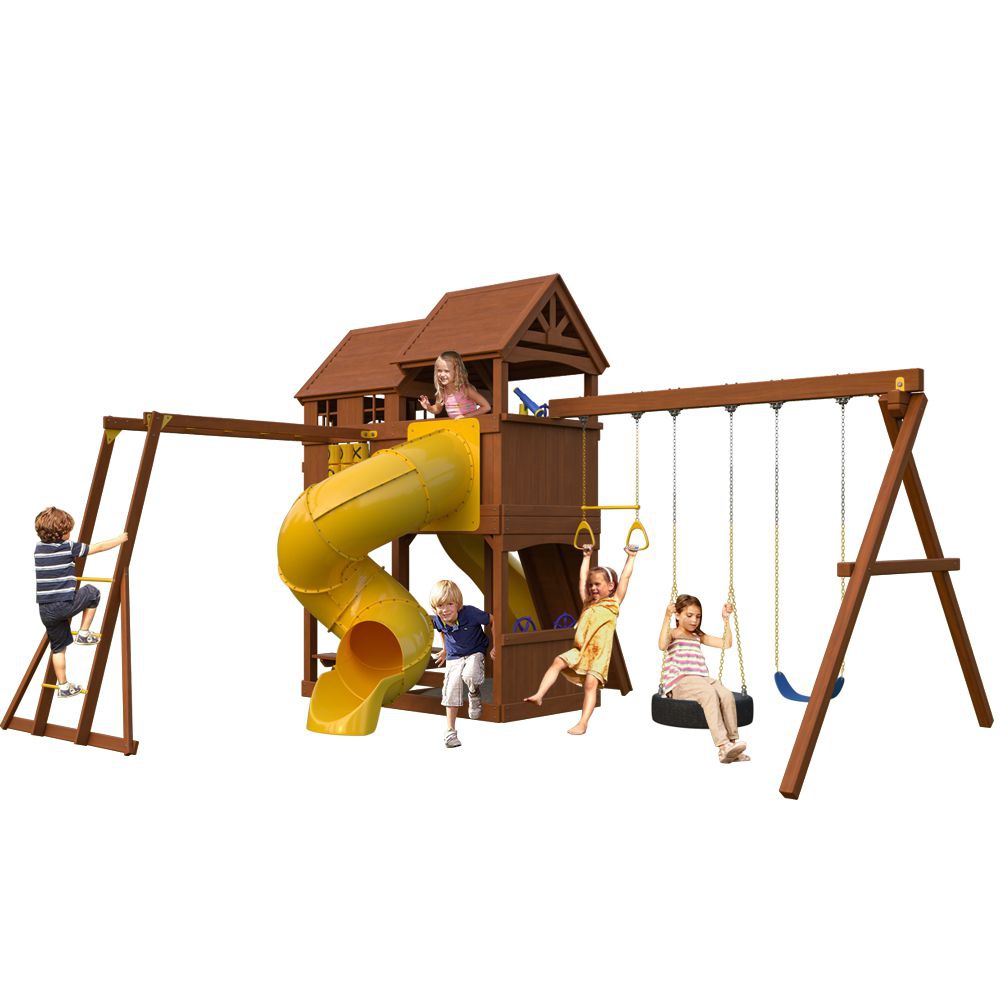 Детский игровой комплекс New Sunrise Нью Санрайз с винтовой горкой-трубой и рукоходом