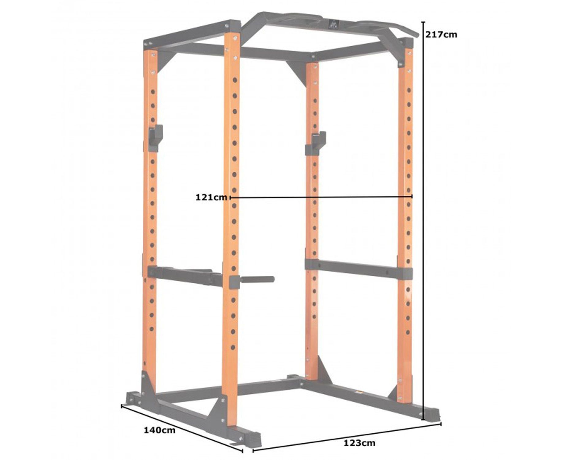 Рама силовая DFC черный/оранж. (три короба)