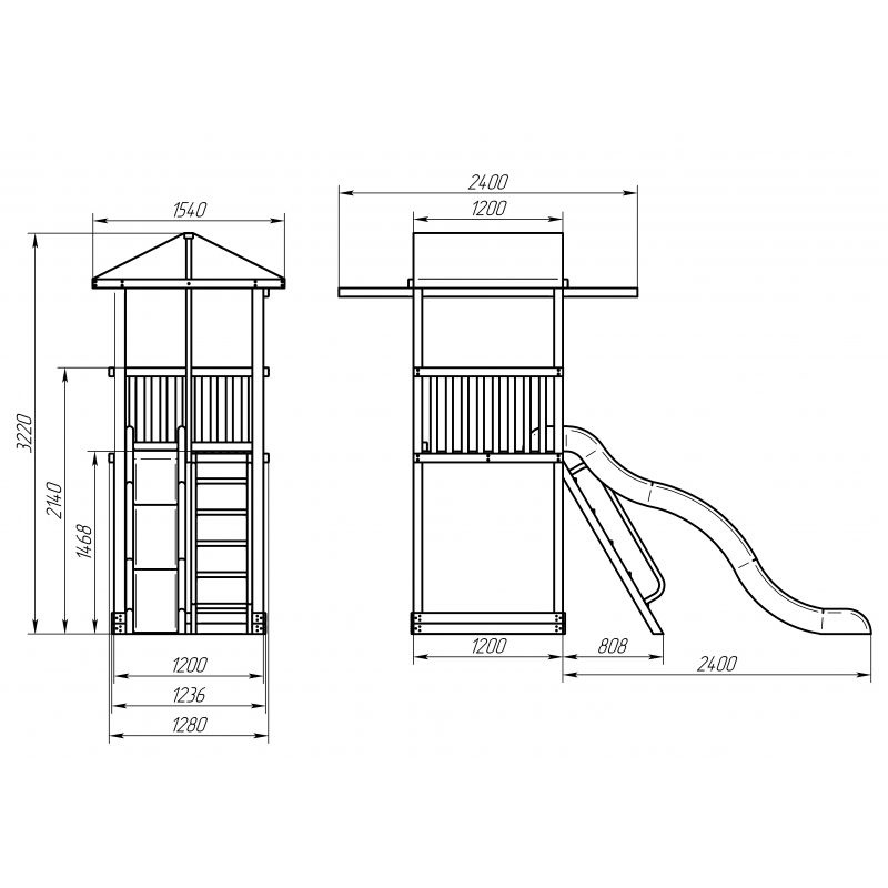 Чертежи детских площадок из дерева с размерами из дерева