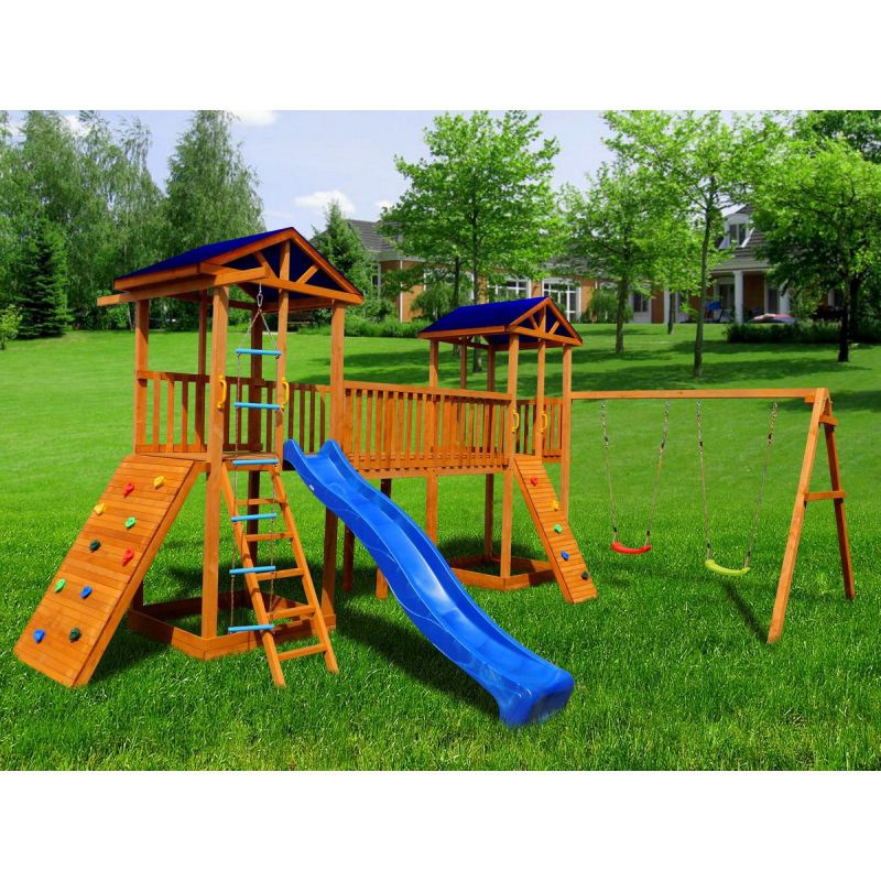 Детская площадка Можга Спортивный городок 7 крыша тентс качелями