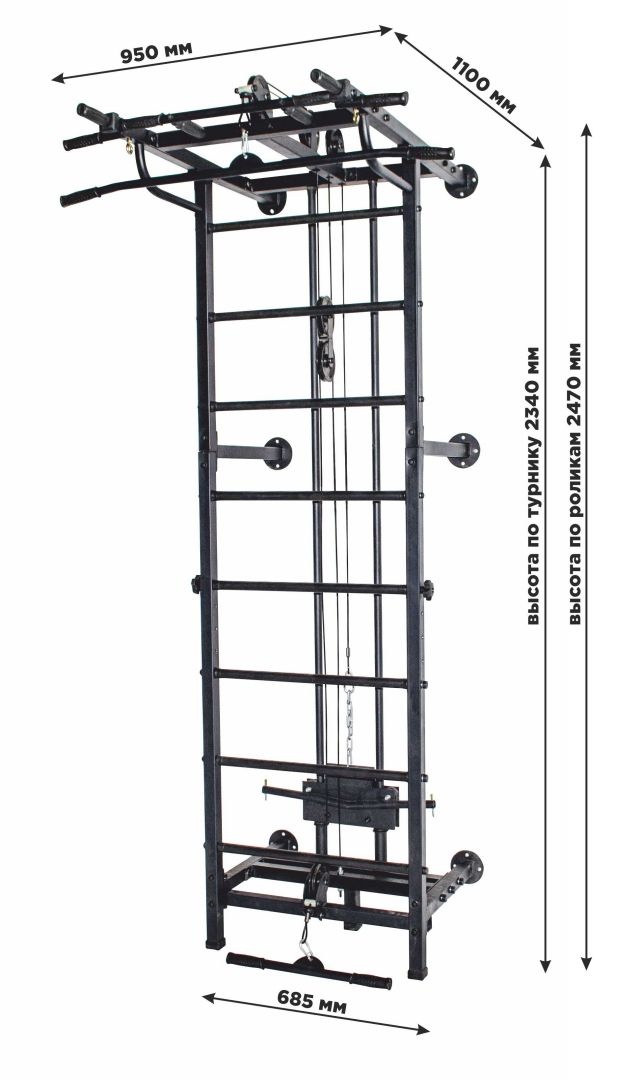 Шведская стенка СК Flexter Крафт SystemLight чёрный