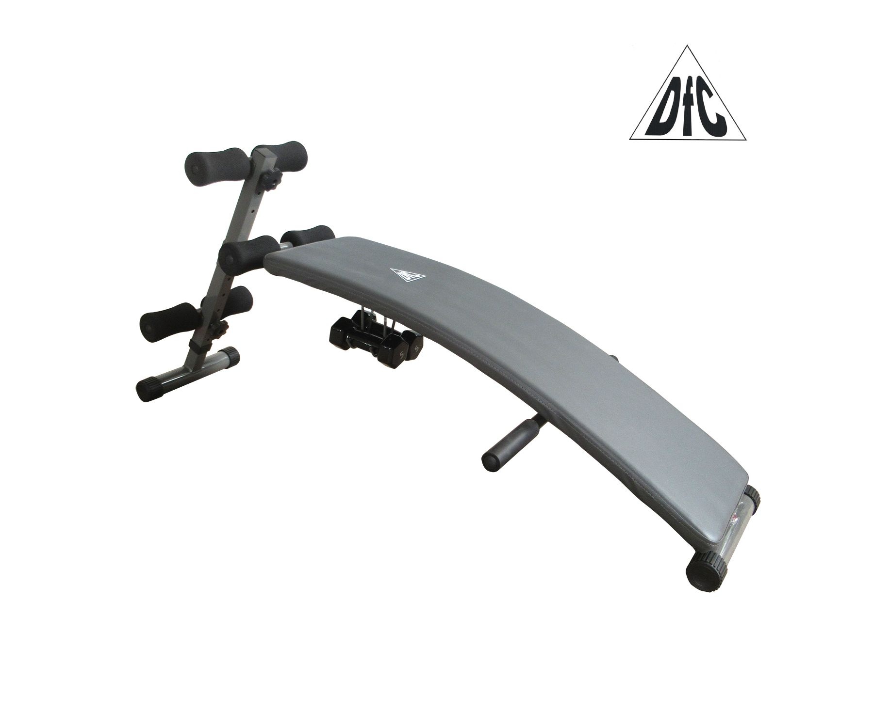 Скамья для пресса DFC складная, c 2 гантелями D101A