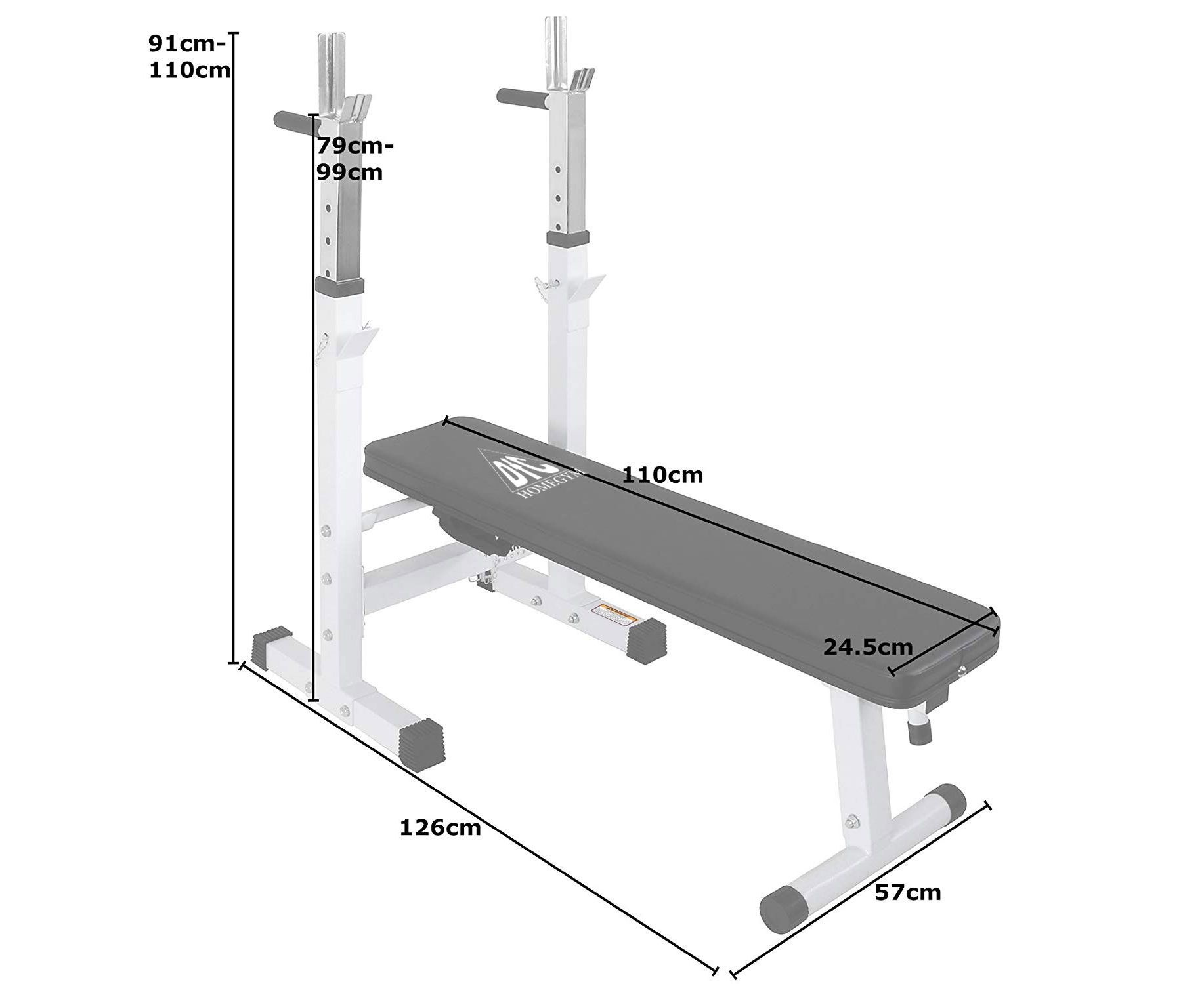 Скамья со стойками под штангу DFC складная DBCH2W