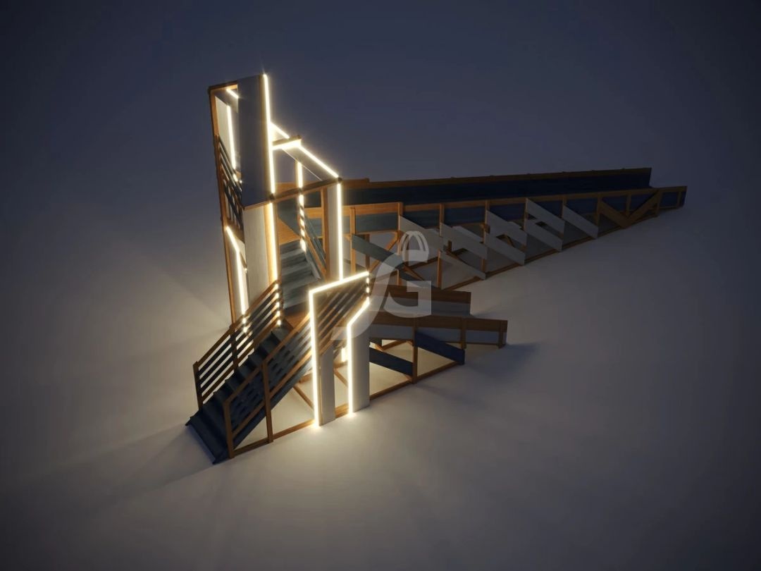 Зимняя деревянная горка IgraGrad Snow Fox 12 м с двумя скатами мод 3