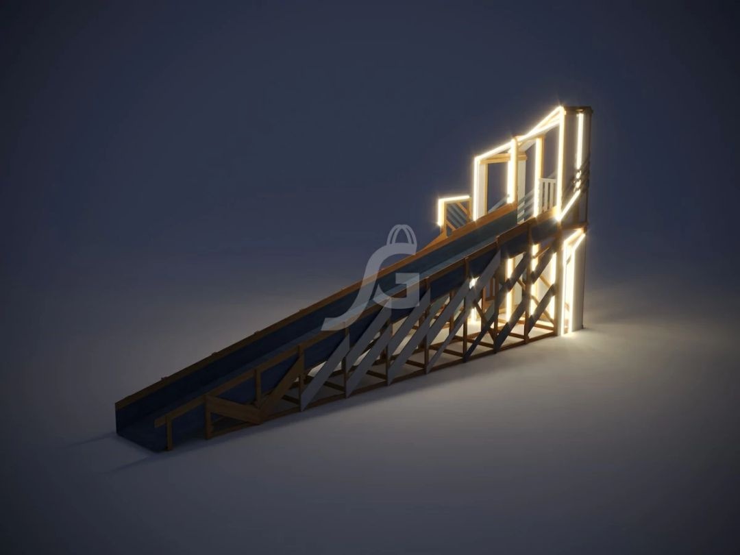 Зимняя деревянная горка IgraGrad Snow Fox 12 м с двумя скатами мод 3