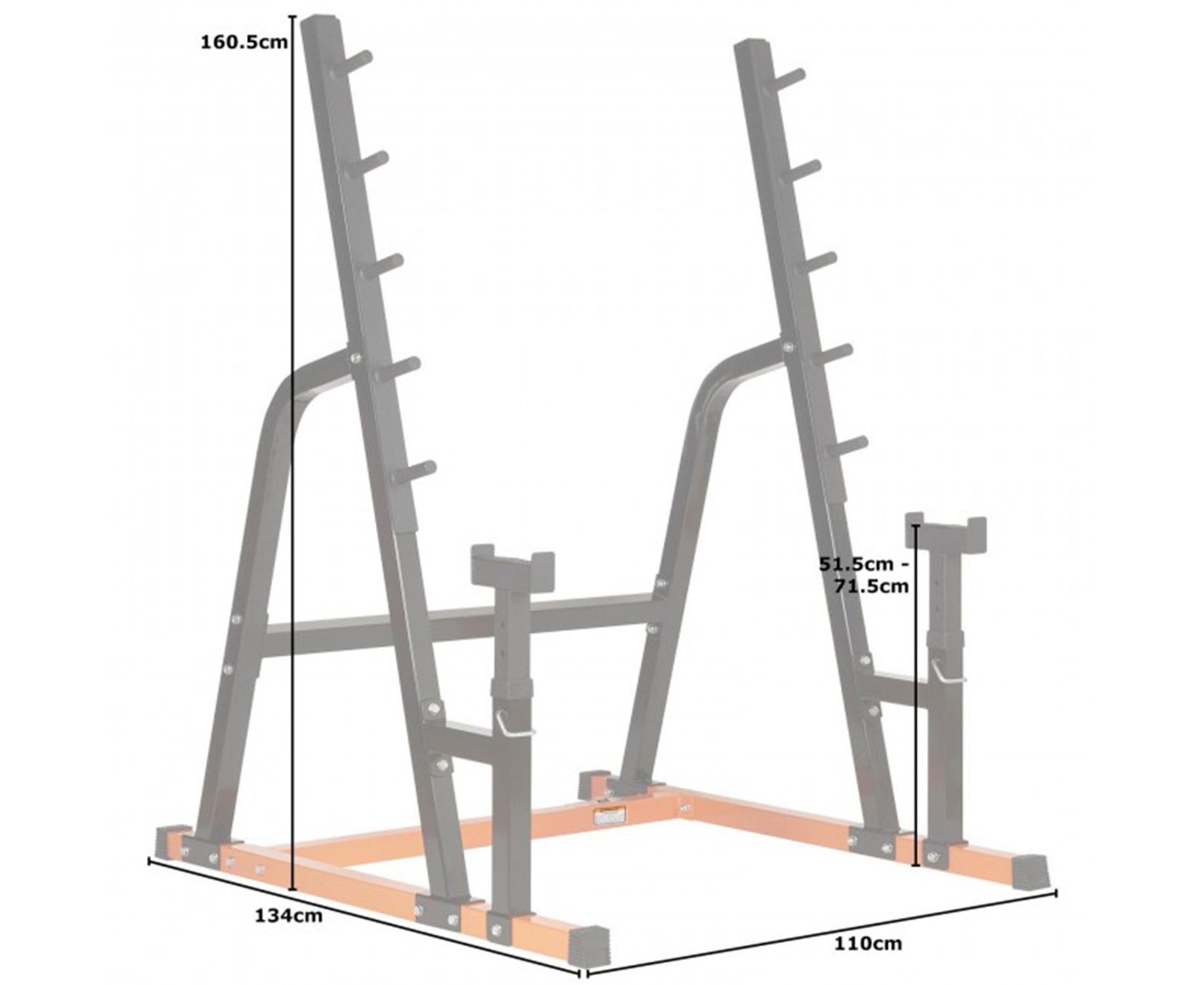 Стойка под штангу DFC черная/оранж. DSST14 (два короба)