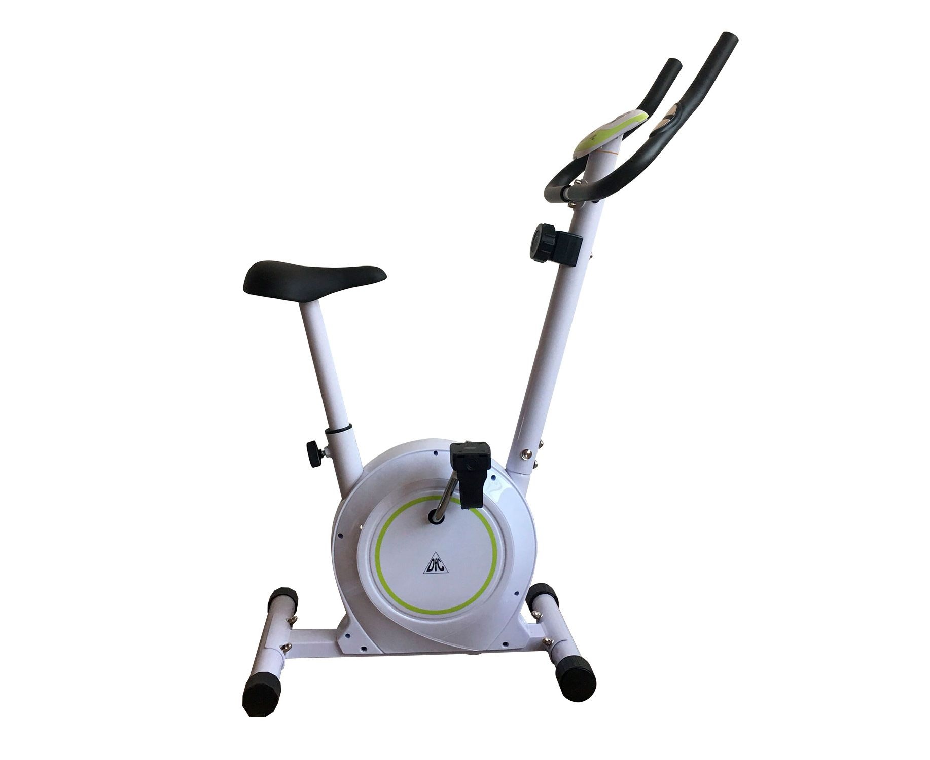 Велотренажер DFC B504B магнитный (белый корпус зеленая полоса)