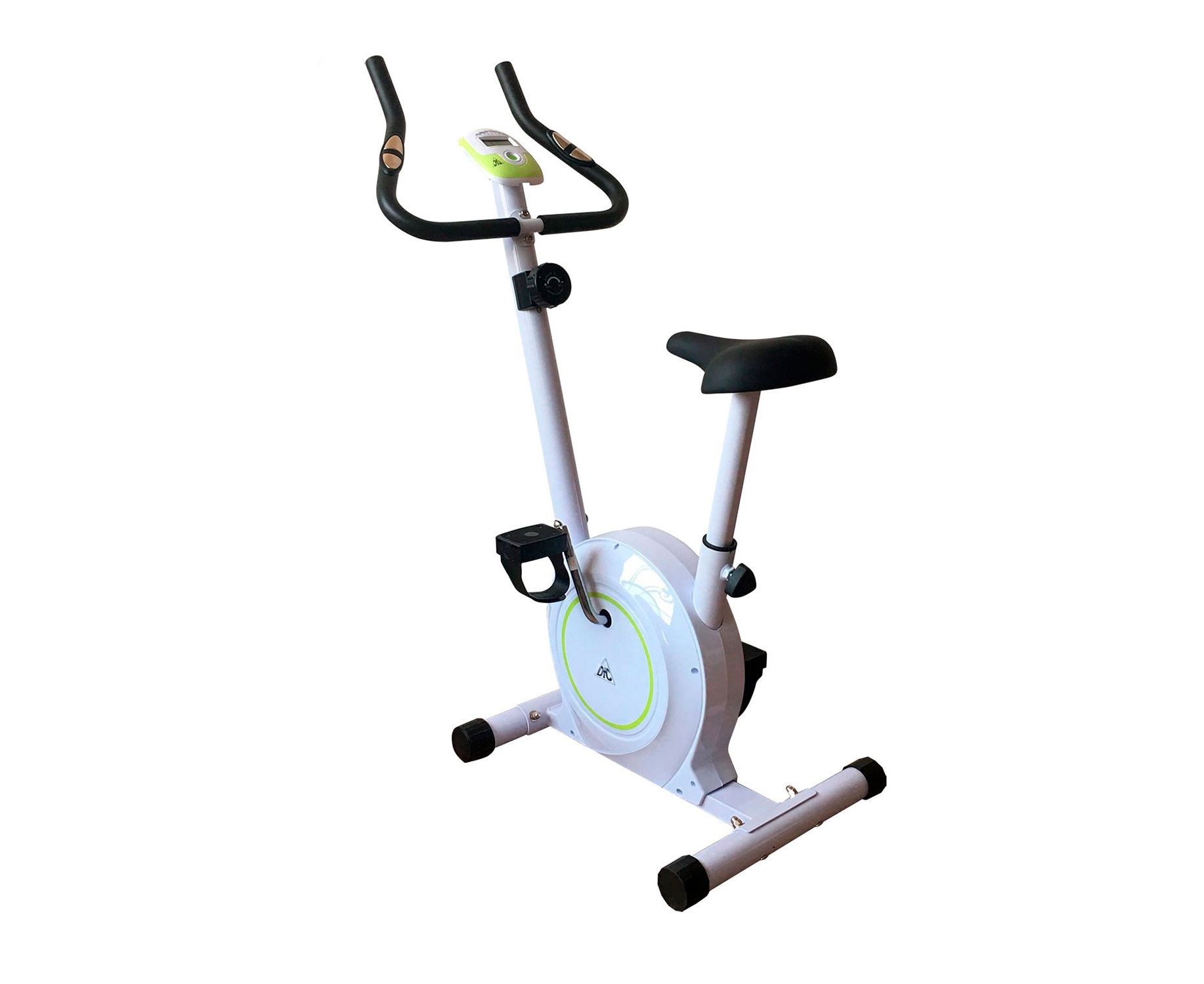 Велотренажер DFC B504B магнитный (белый корпус зеленая полоса)