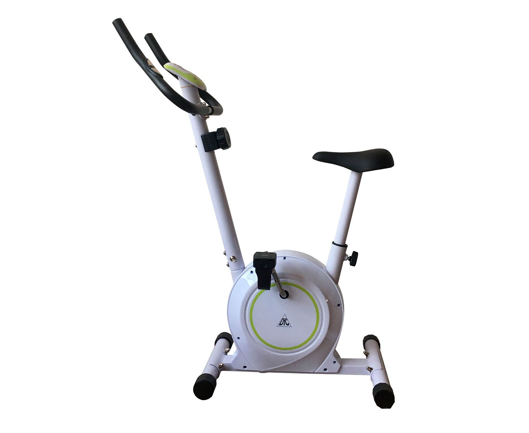 Велотренажер DFC B504B магнитный (белый корпус зеленая полоса)
