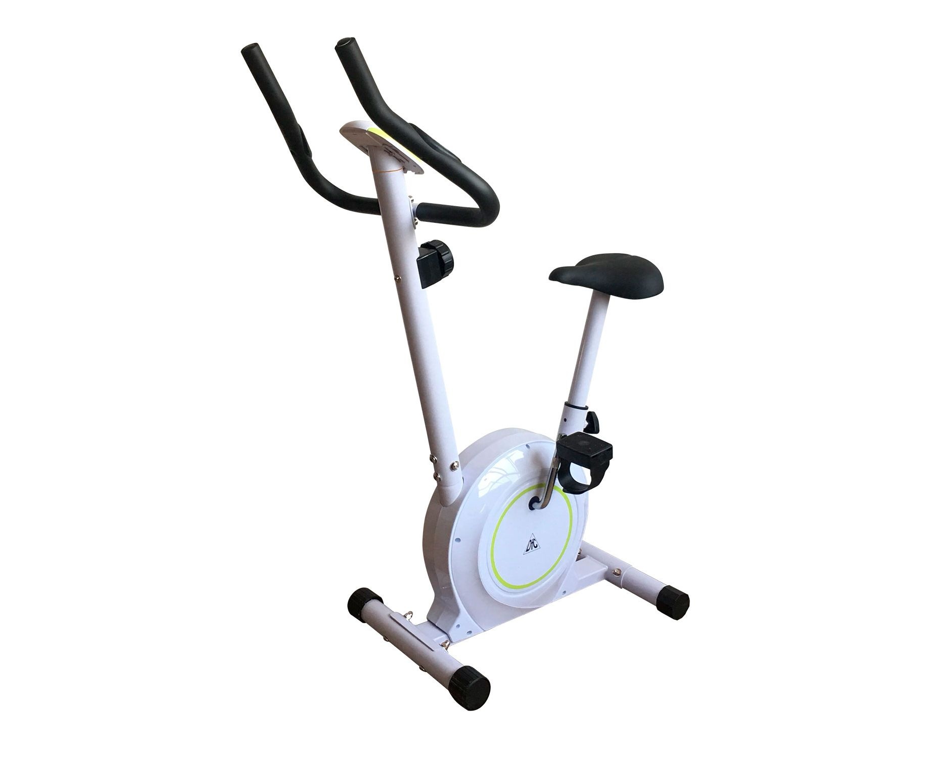 Велотренажер DFC B504B магнитный (белый корпус зеленая полоса)