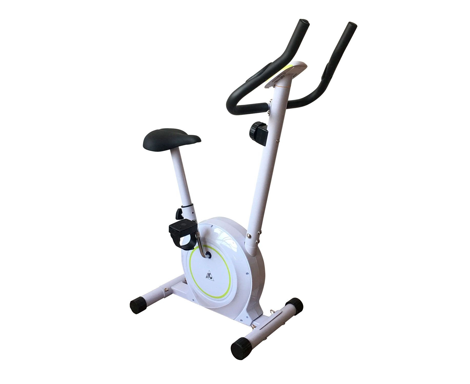 Велотренажер DFC B504B магнитный (белый корпус зеленая полоса)