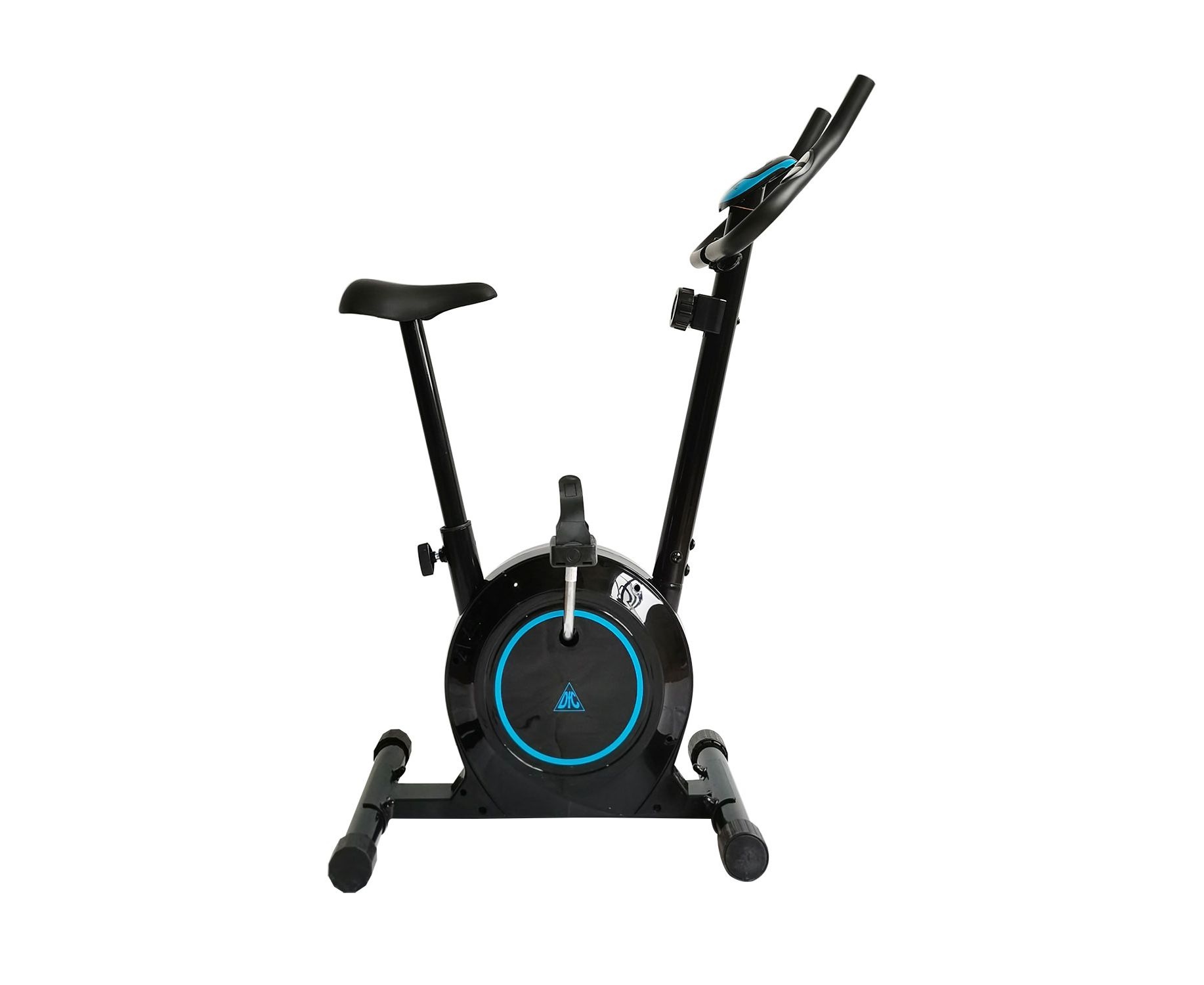 Велотренажер DFC B504BB магнитный (черный корпус голубая полоса)