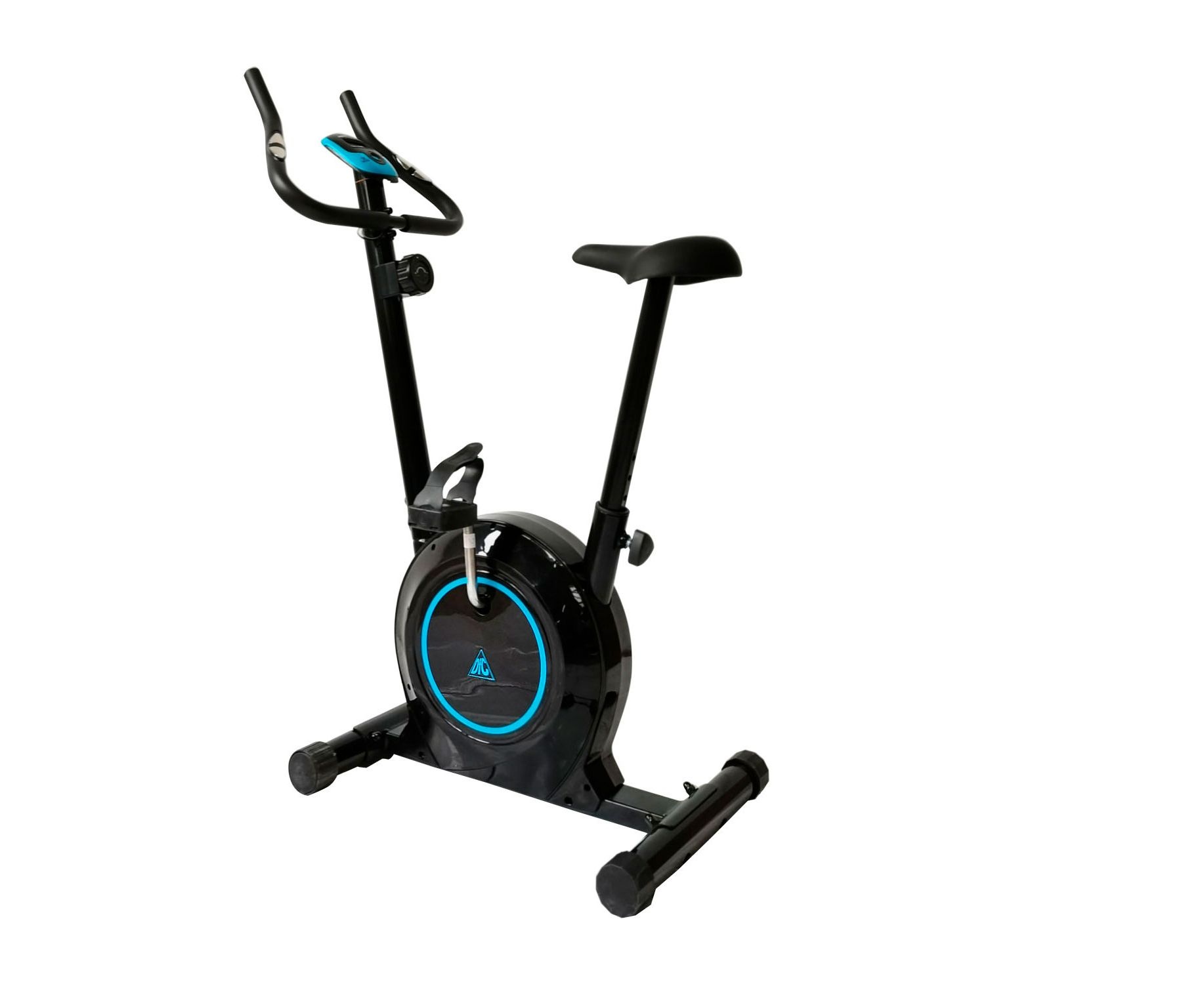 Велотренажер DFC B504BB магнитный (черный корпус голубая полоса)