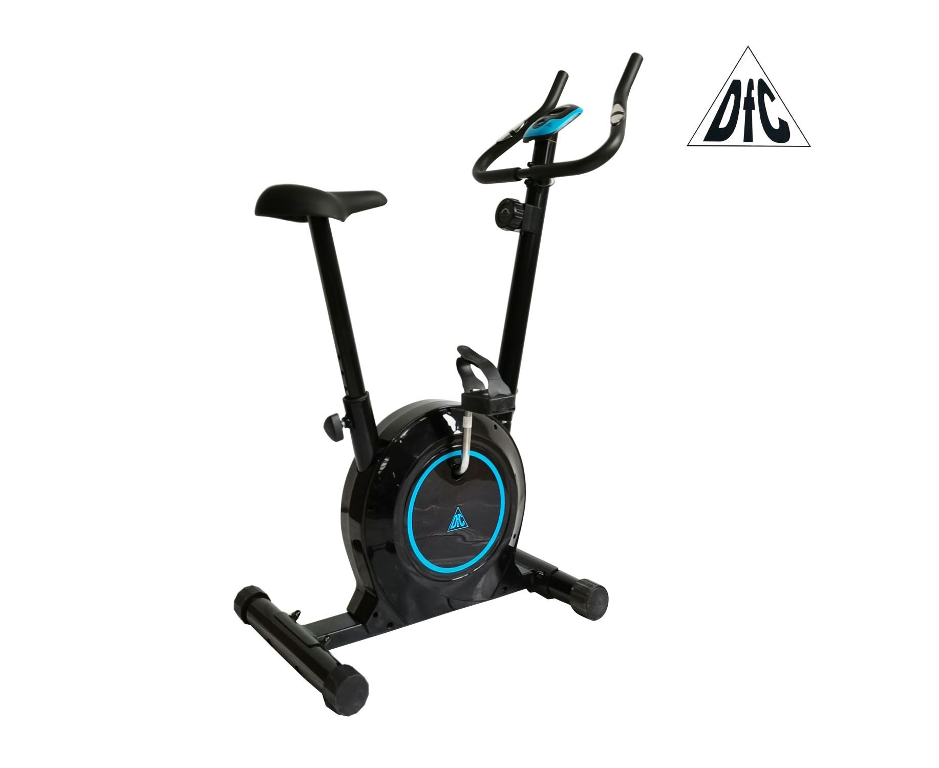 Велотренажер DFC B504BB магнитный (черный корпус голубая полоса)