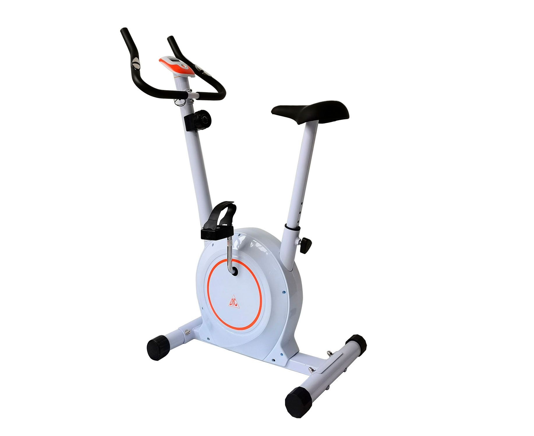 Велотренажер DFC B504BWO магнитный (белый корпус оранжевая полоса)