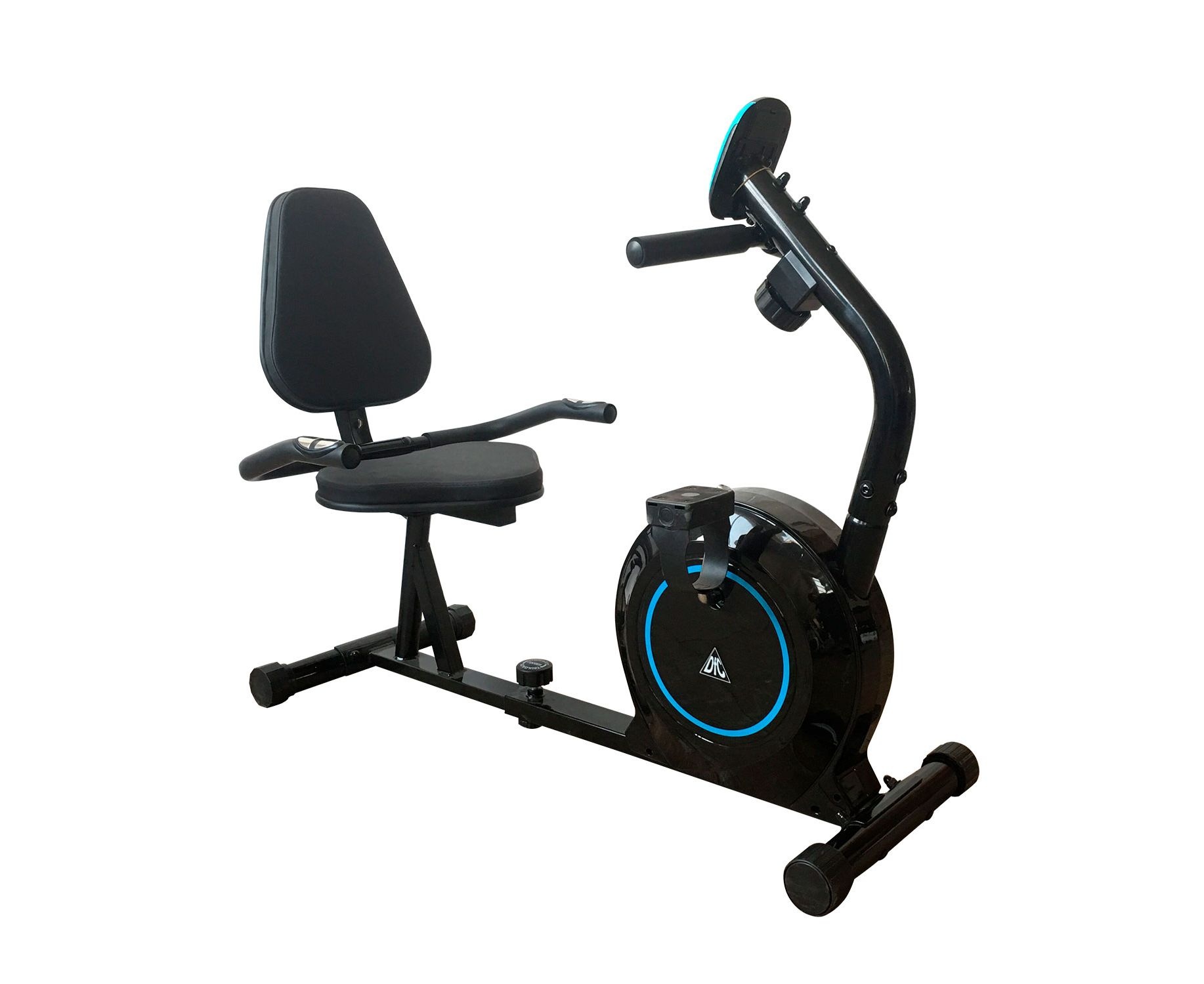 Велотренажер DFC B504R магнитный (черный корпус голубая полоса)