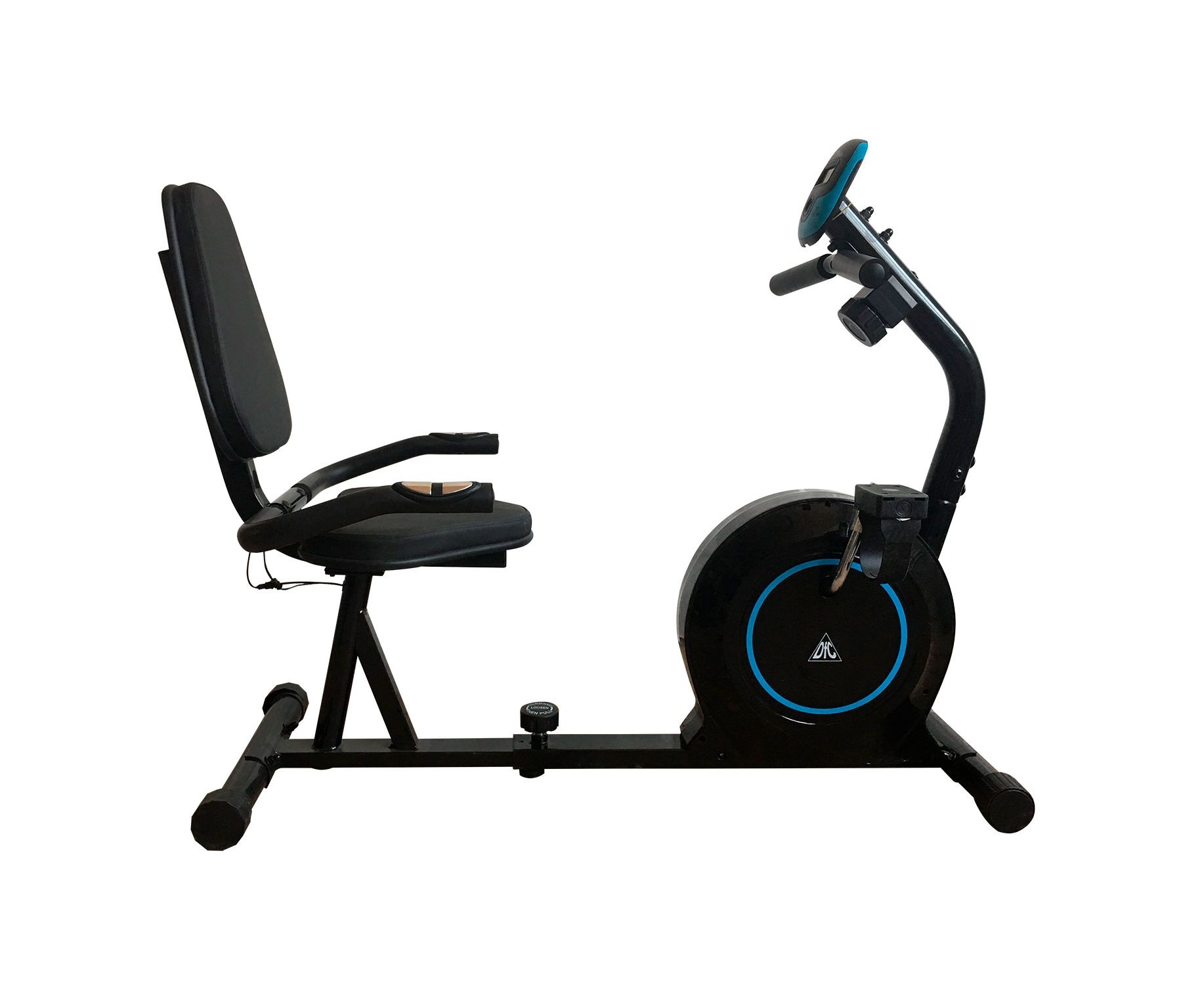 Велотренажер DFC B504R магнитный (черный корпус голубая полоса)