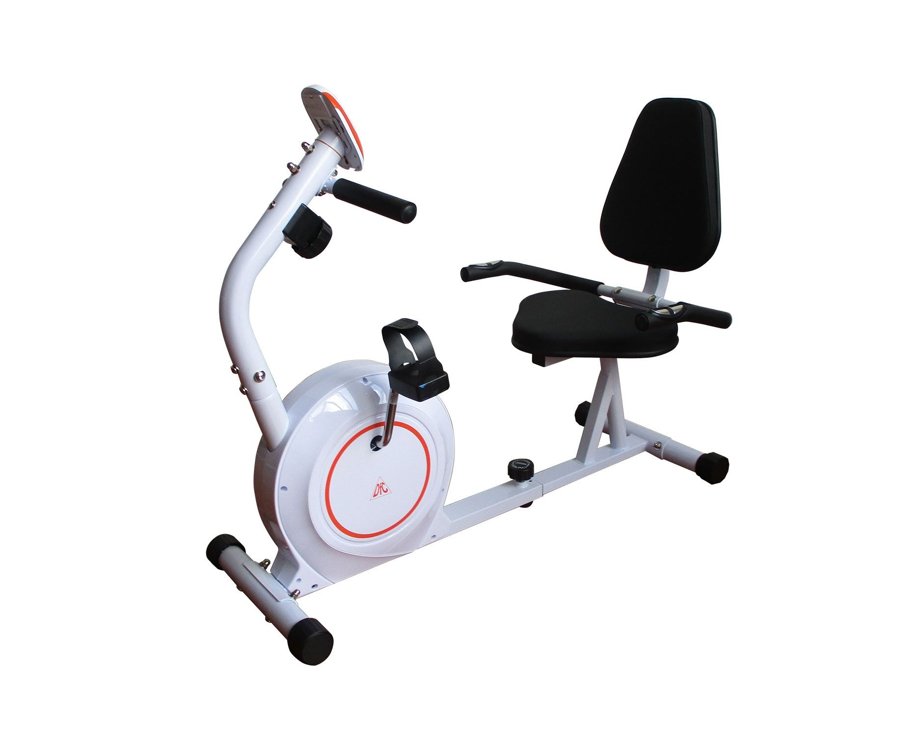 Велотренажер DFC B504RWO магнитный (белый корпус оранжевая полоса)