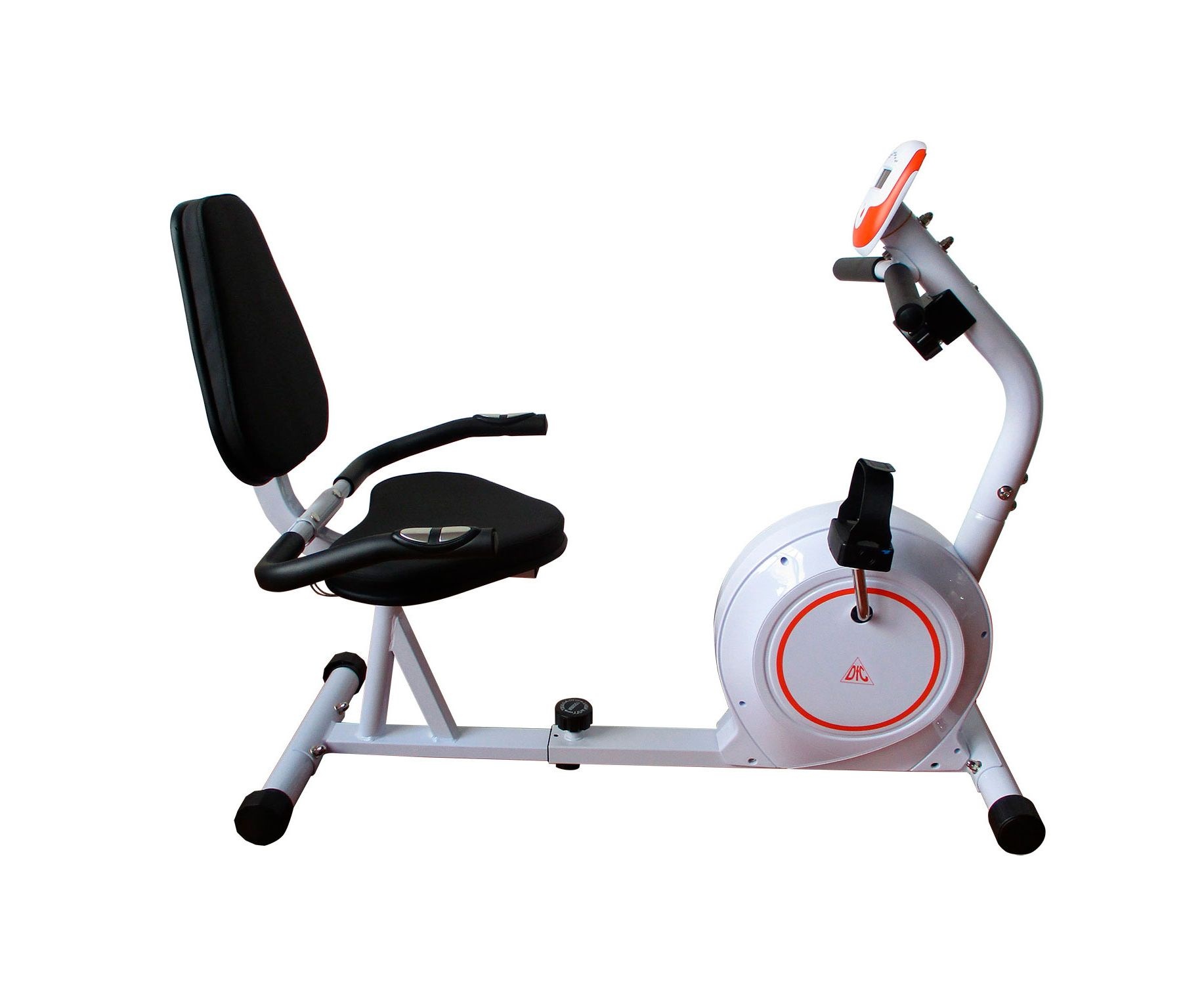 Велотренажер DFC B504RWO магнитный (белый корпус оранжевая полоса)