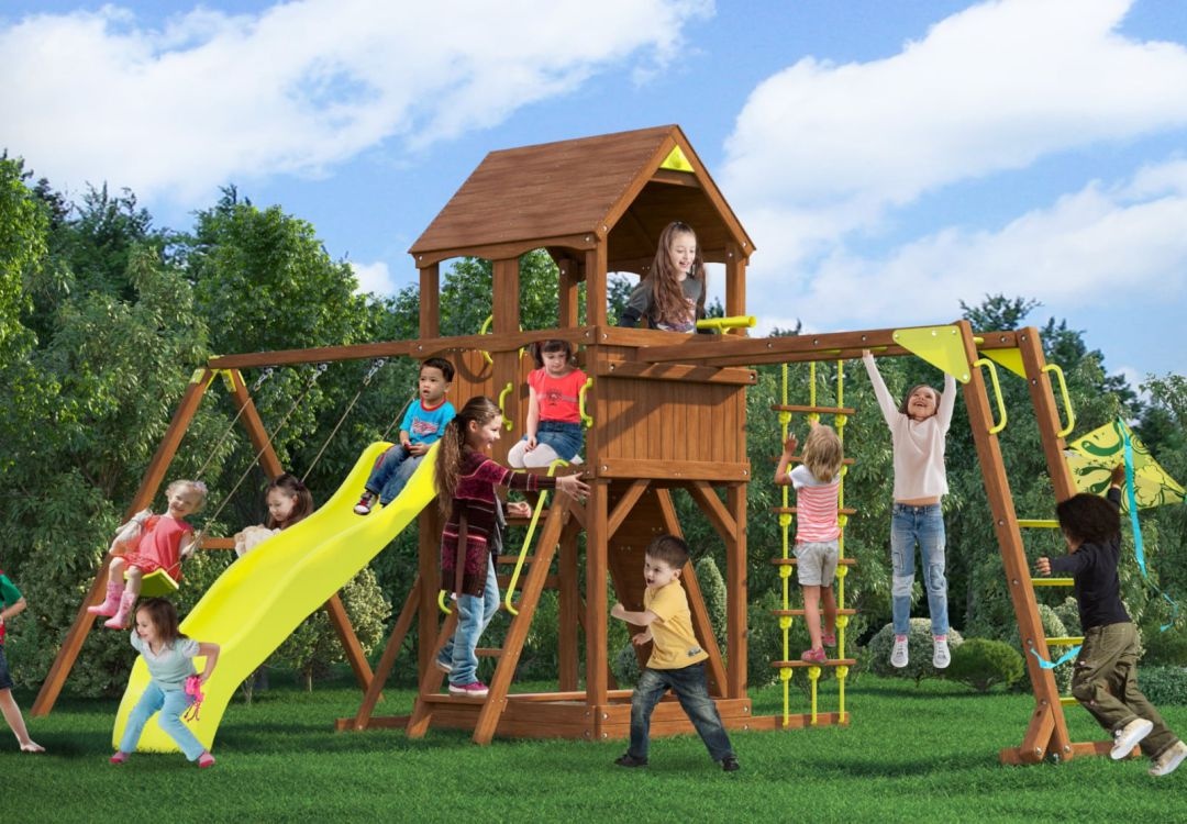 Детская деревянная площадка MoyDvor Париж с рукоходом 2023