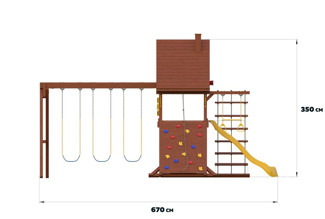 Детский игровой комплекс New Sunrise Зарница с деревянной крышей