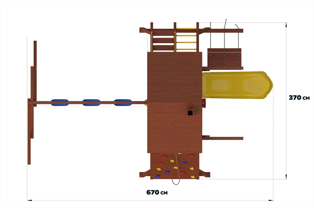 Детский игровой комплекс New Sunrise Зарница с деревянной крышей